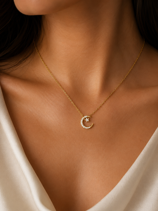 Moon Necklace Sterling Silver 925