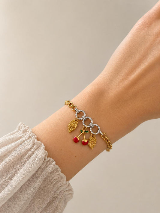 Silver Cherry Bracelet