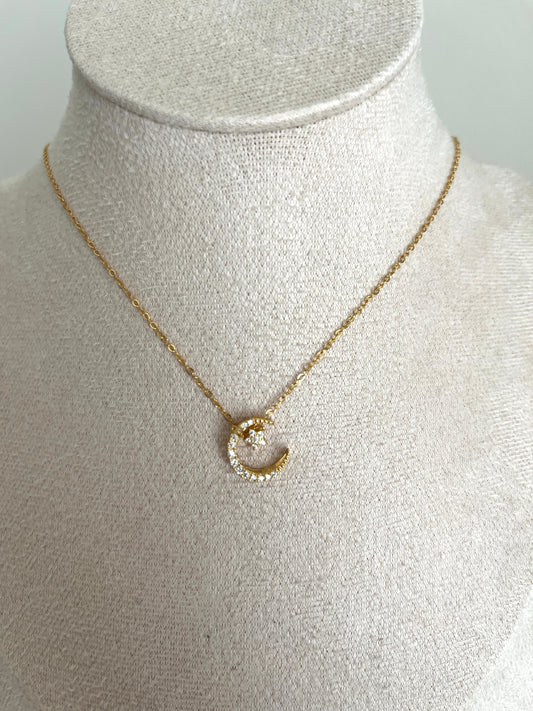 Moon Necklace  Sterling Silver 925