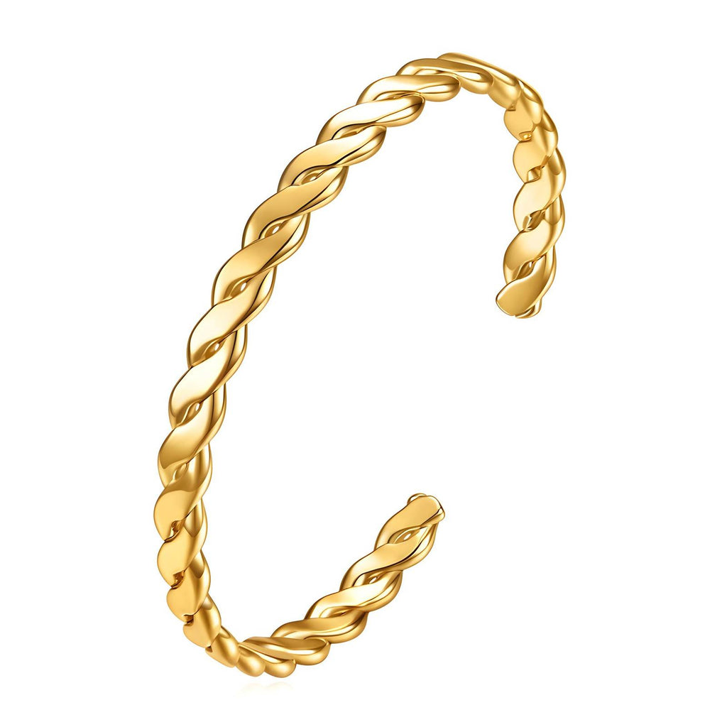 Gold Twisted open Bangle