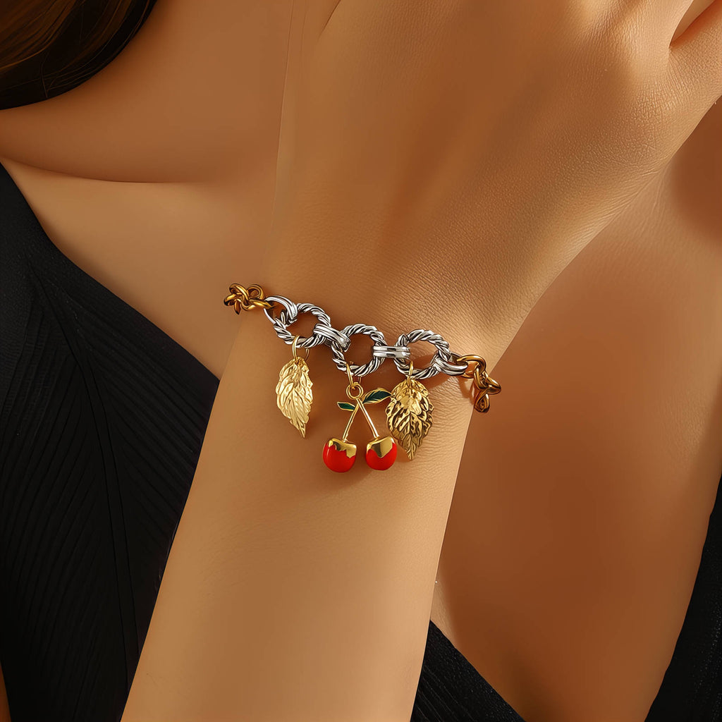 Silver Cherry Bracelet