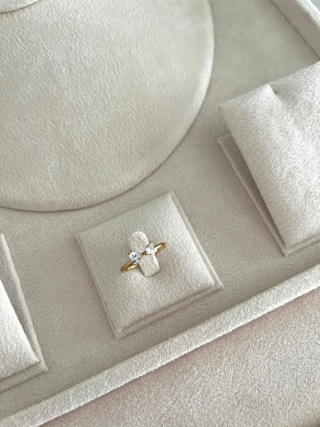 Quatro set Crystal Clover Rings