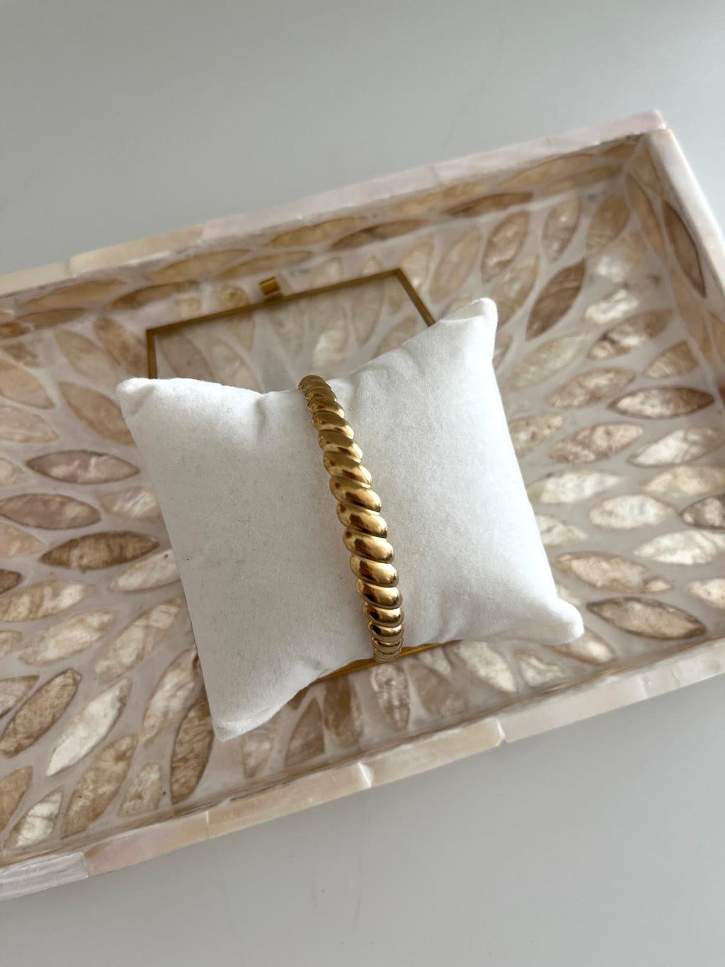 Gold Croissant open Bangle