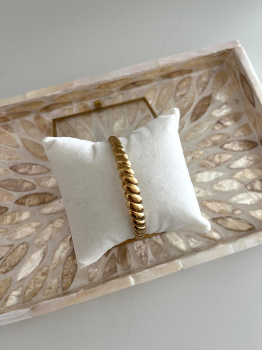 Gold Croissant open Bangle