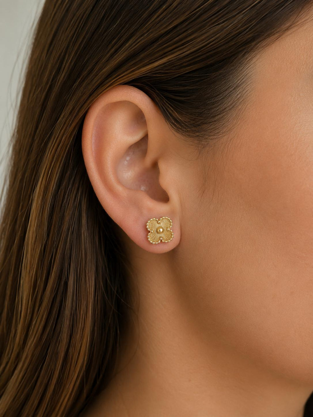 Gold Clover Earrings