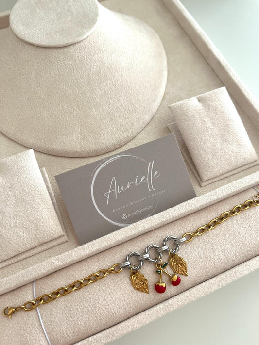 Silver Cherry Bracelet
